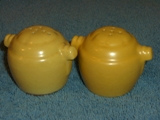 Early barrel shakers glazed matte yellow.